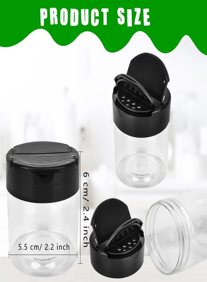 Conagel 36 Pack 4 oz Mini Plastic Spice Jars with Black Flip Cap Clear Empty Spice Bottles Seasoning Bottles Round Food Safe Storage Containers for Kitchen Storing Powder Spice Containers - Image 2
